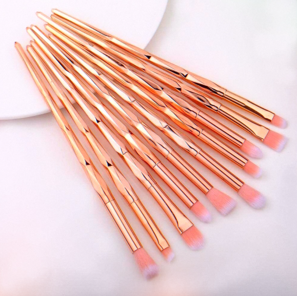 Rose Gold Makeup Brush Set 10-Piece