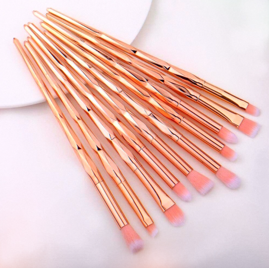 Rose Gold Makeup Brush Set 10-Piece