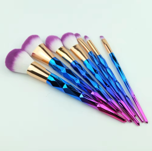 Gradient Blue & Purple Makeup Brush Set 7-Piece