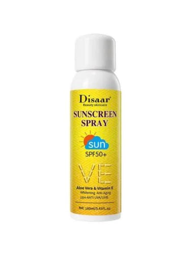 Disaar Sunscreen Spray with SPF 50, Aloe vera, and Vitamin E - 160 ml